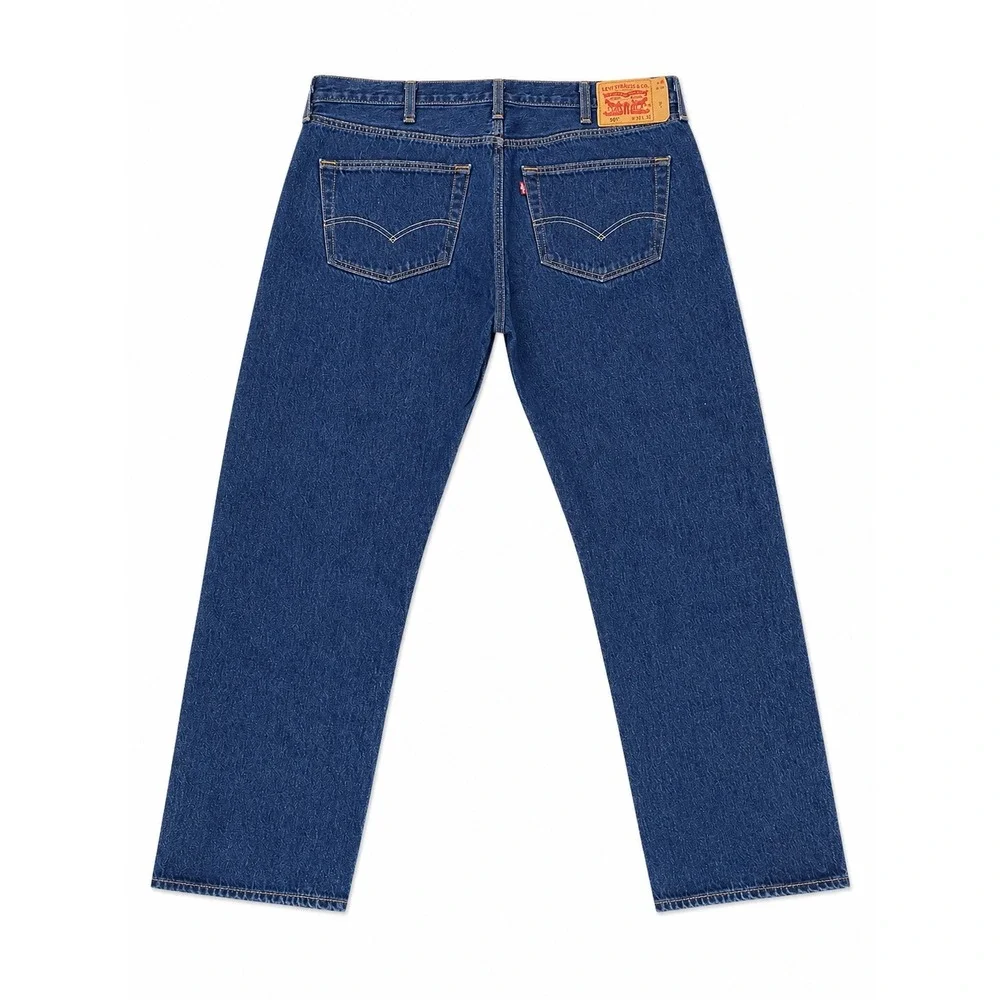 Levis 501 Original Fit Jeans Men's 40x32 Dark Wash Blue Button Fly Straight Leg